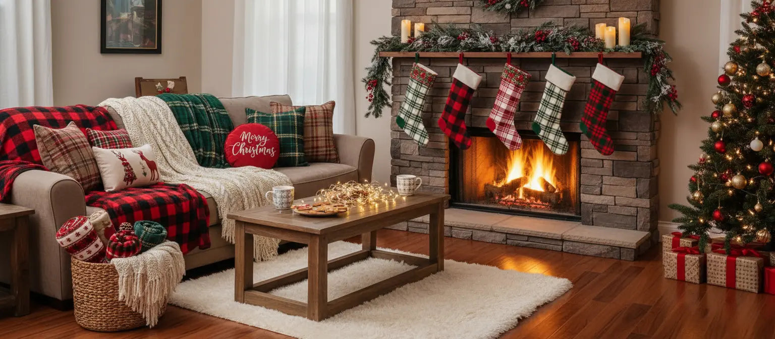 Douceur-hivernale-plaid-coussins Fééries Mancelya