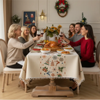 Nappe de table nordique
 tissée jacquard Fééries Mancelya