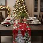 Chemin de table motifs Gnomes et flocons Fééries Mancelya