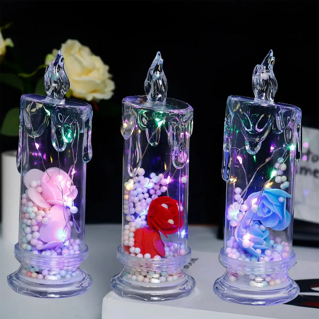 Bougie LED Rose éternelle Fééries Mancelya
