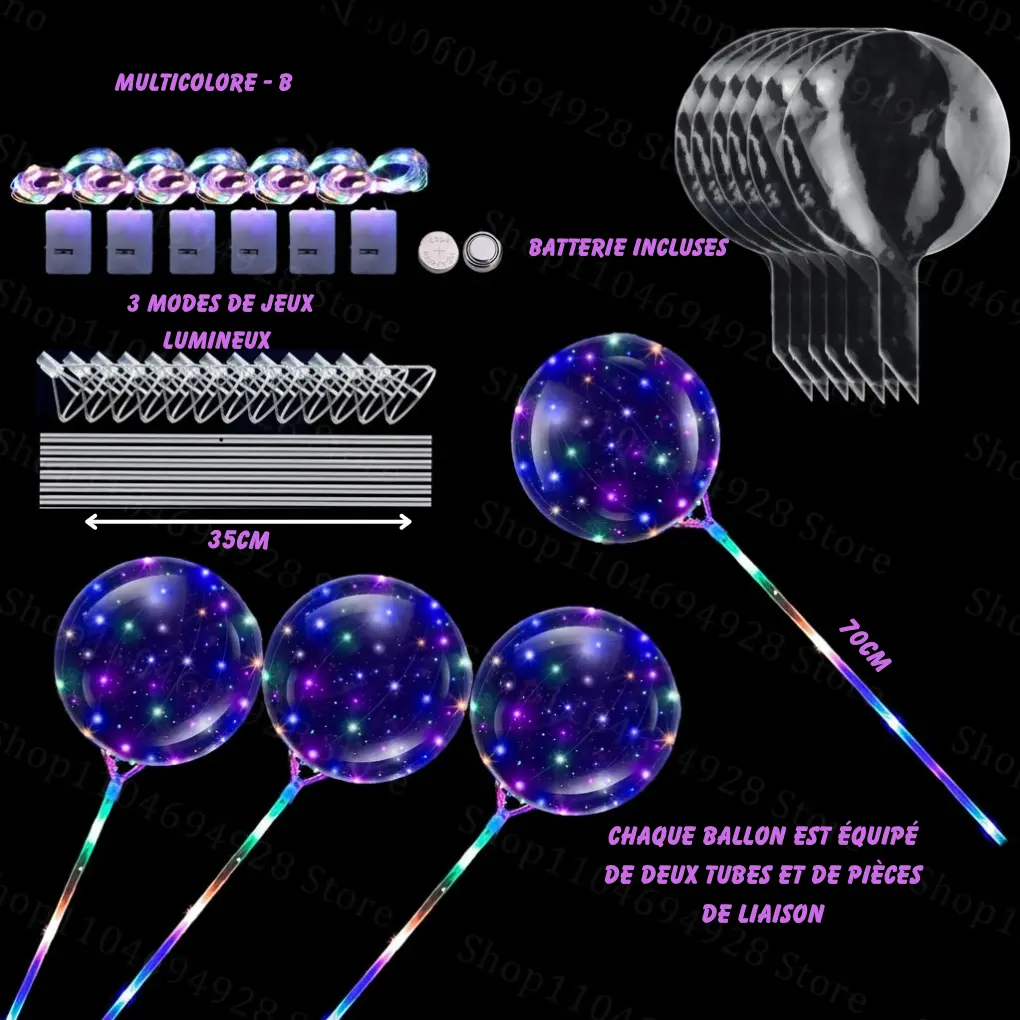 Ballons LED lumineux décoratifs– lot de 10 à 100 pièces Fééries Mancelya