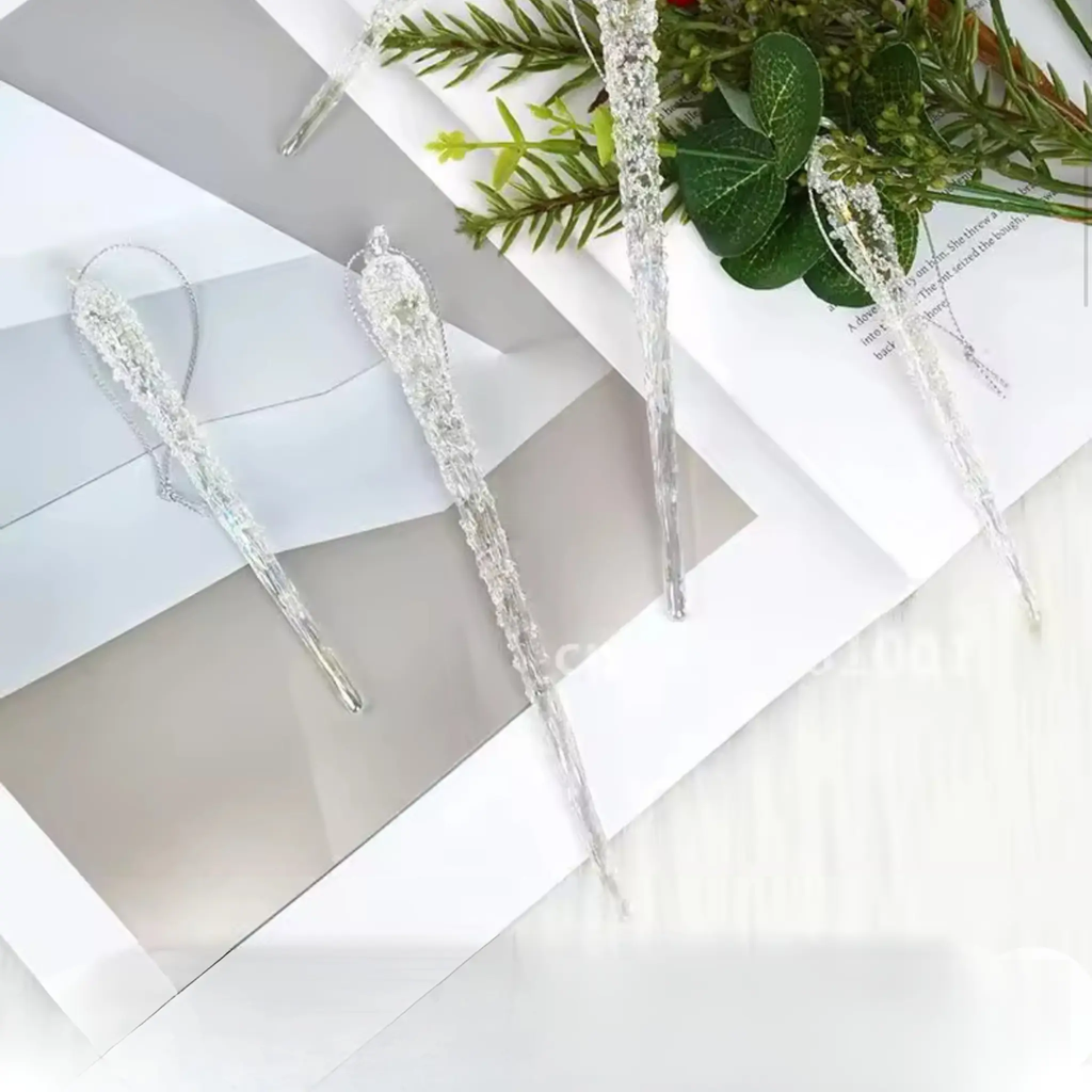 Ornements de Noël en verre – Stalactites scintillantes (lot de 6) Fééries Mancelya