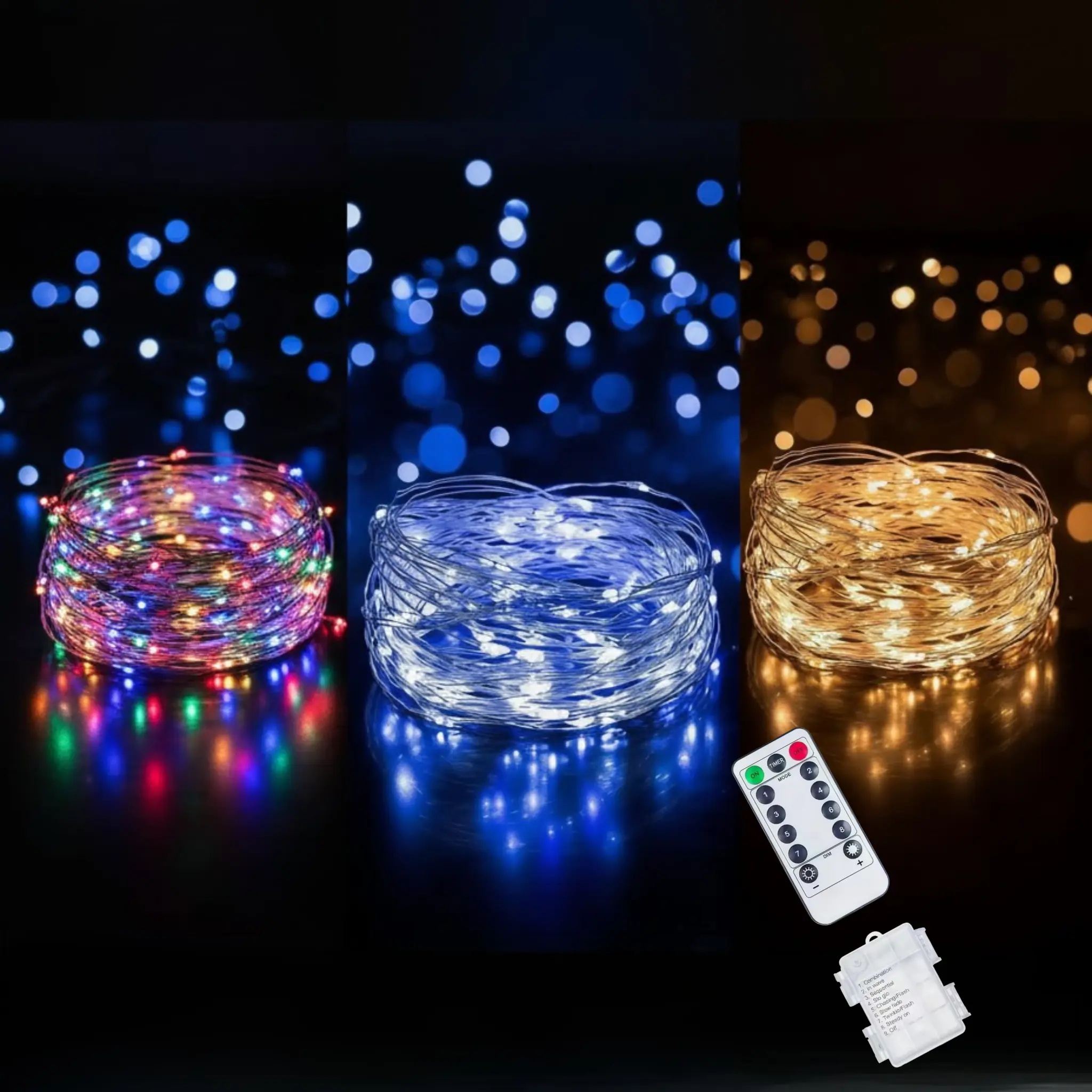 Guirlande lumineuse LED à piles avec télécommande Fééries Mancelya