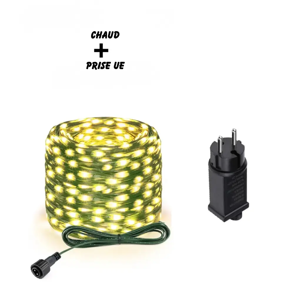 Guirlande lumineuse LED solaire & secteur – étanche avec télécommande Fééries Mancelya