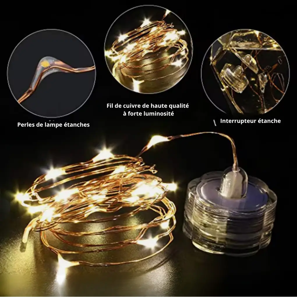 Guirlande lumineuse bougie en forme de prune