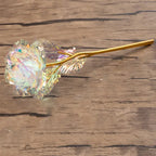 Rose éternelle plaquée Or 24K avec support LOVE Fééries Mancelya