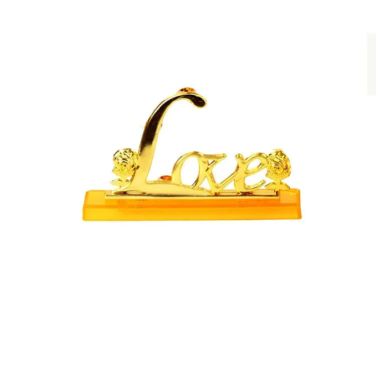 Rose éternelle plaquée Or 24K avec support LOVE Fééries Mancelya