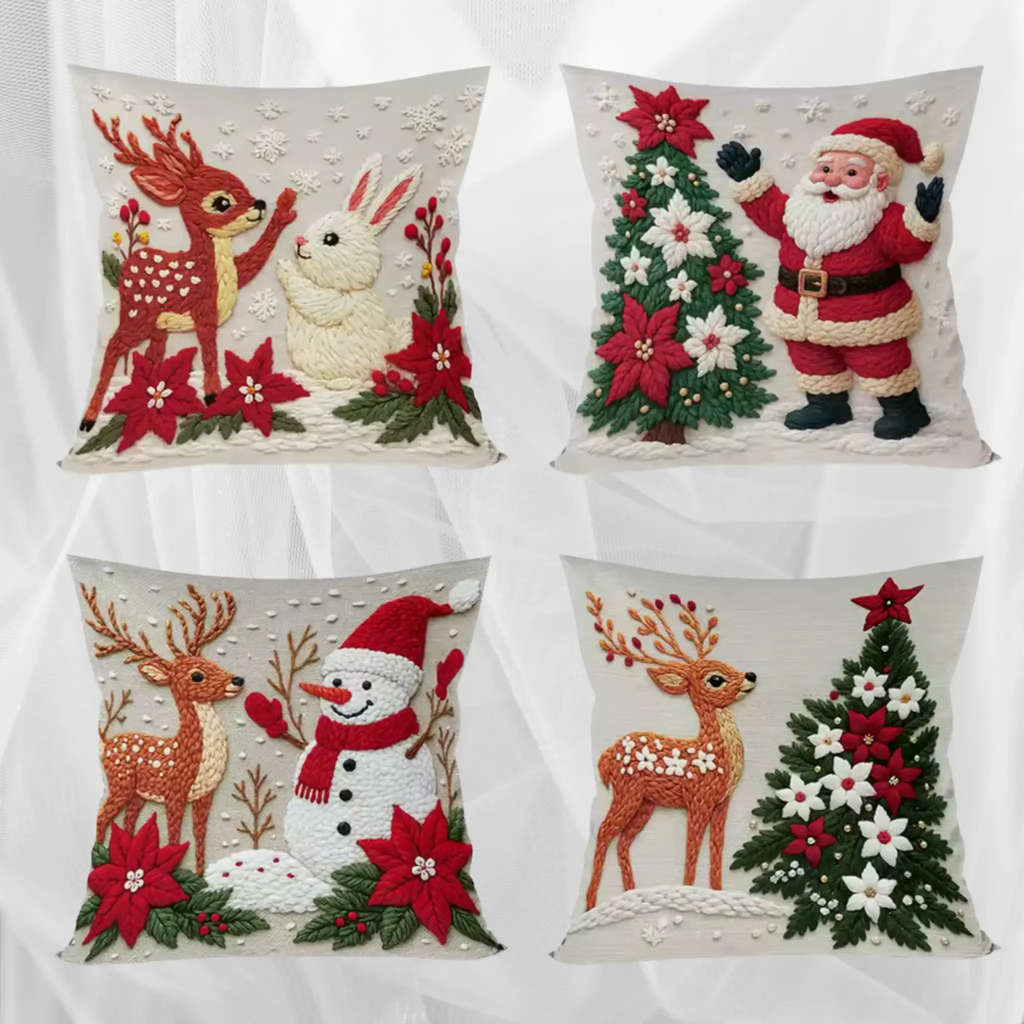 Housse de coussin imprimée de noël Fééries Mancelya
