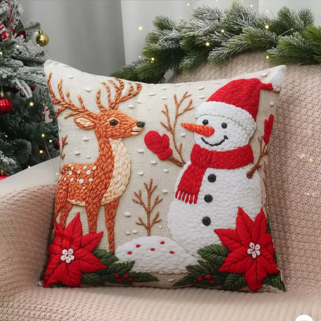 Housse de coussin imprimée de noël Fééries Mancelya