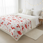 Plaid de Nöel imitation laine d'agneau Fééries Mancelya