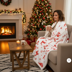 Plaid de Nöel imitation laine d'agneau Fééries Mancelya