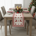 Chemin de table de Noël en lin Fééries Mancelya