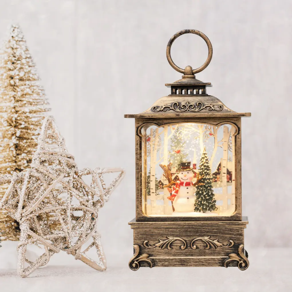 Lanterne de noël éclairée, veilleuse LED à piles Fééries Mancelya