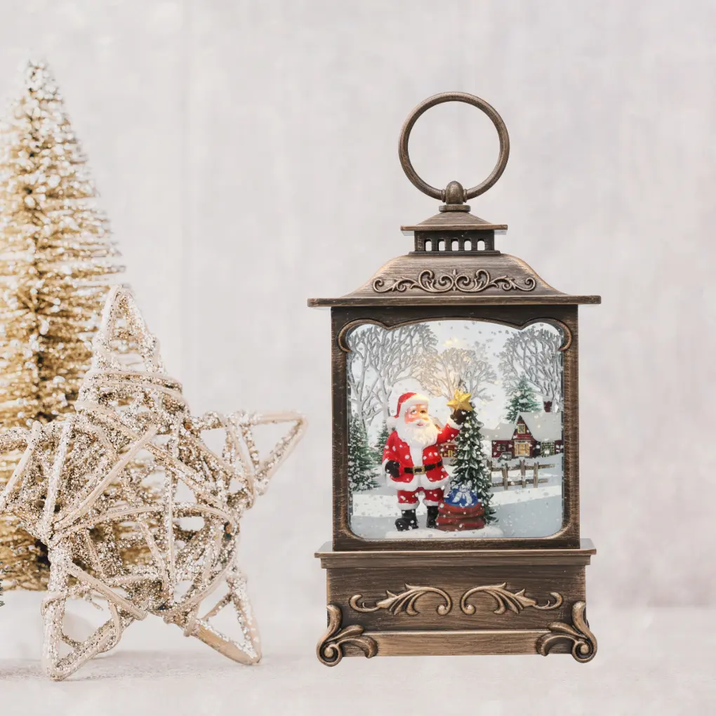 Lanterne de noël éclairée, veilleuse LED à piles Fééries Mancelya