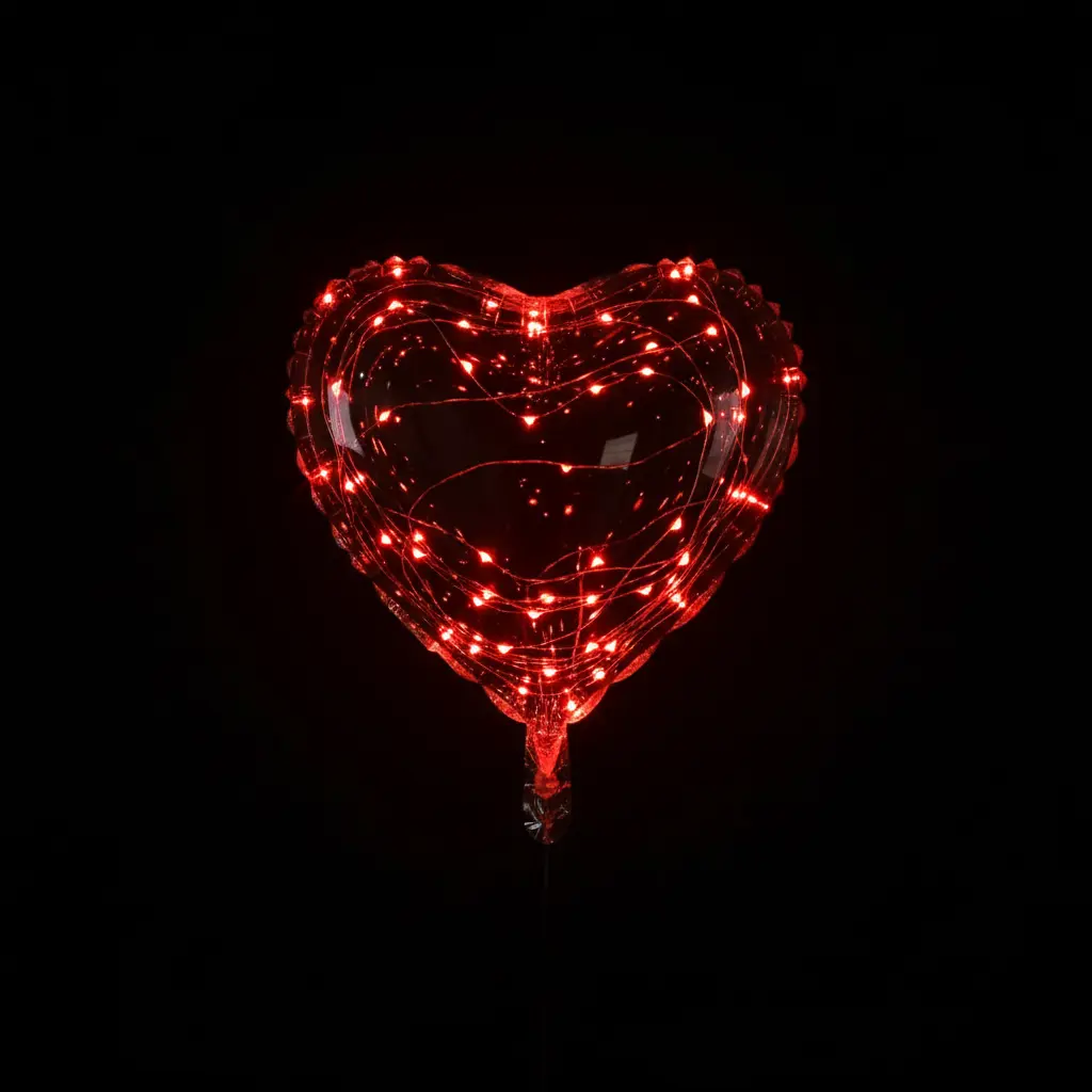 Ballons ondulés lumineux LED en forme de cœur Fééries Mancelya