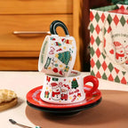 Coffret Cadeau tasse de Noël en céramique avec sous tasse et cuillère Fééries Mancelya