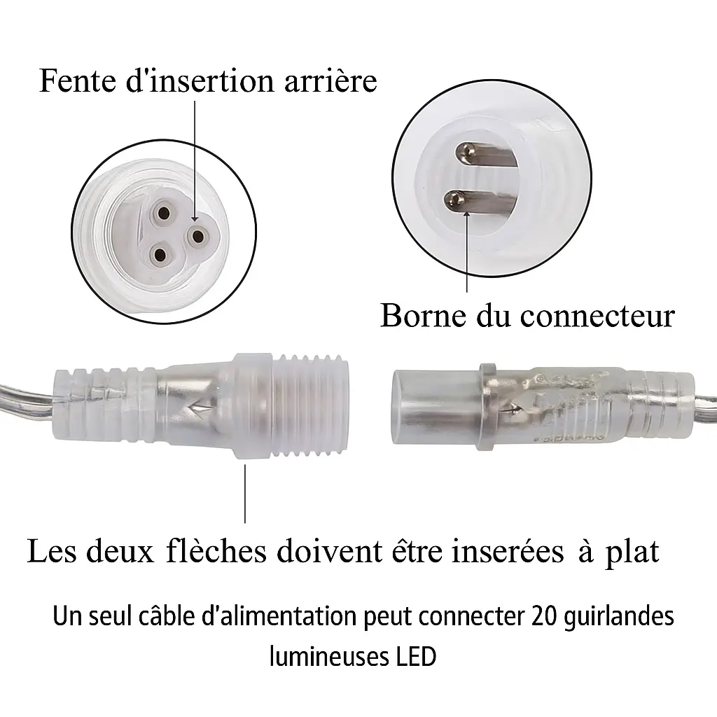 Guirlande lumineuse LED extérieure – Rideau de glaçons Fééries Mancelya