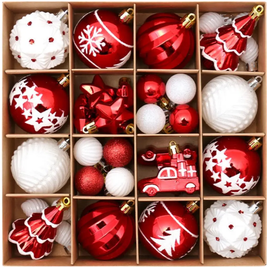 Boules de noël incassables(lot de 42 pièces) Fééries Mancelya