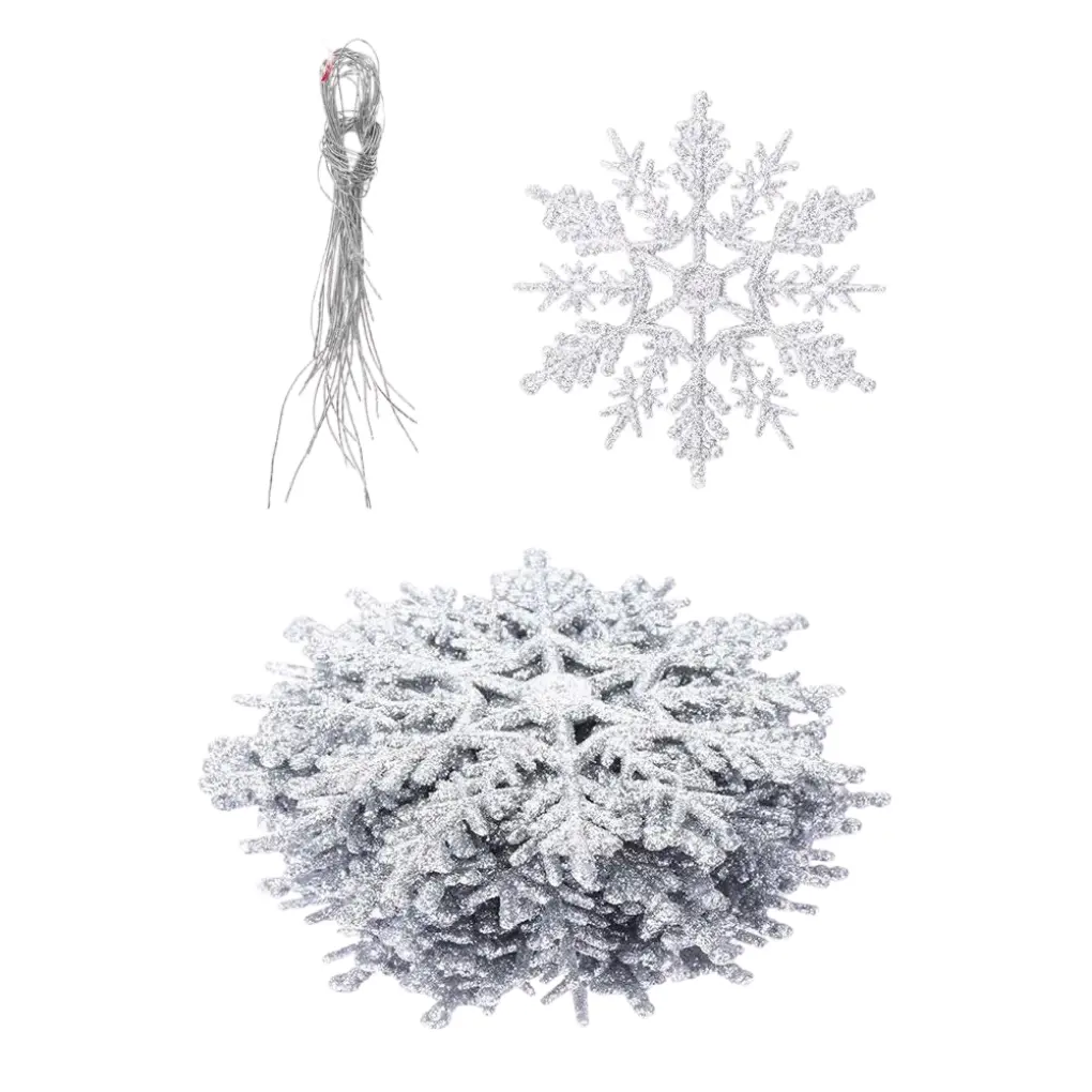 Ornement flocon de neige en poudre d'or(lot de 12) Fééries Mancelya