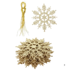 Ornement flocon de neige en poudre d'or(lot de 12) Fééries Mancelya