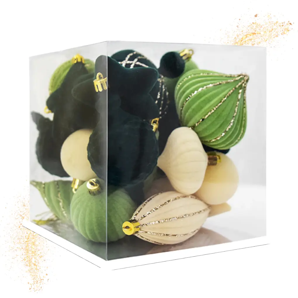 Coffret de boules de Noël flockées Fééries Mancelya