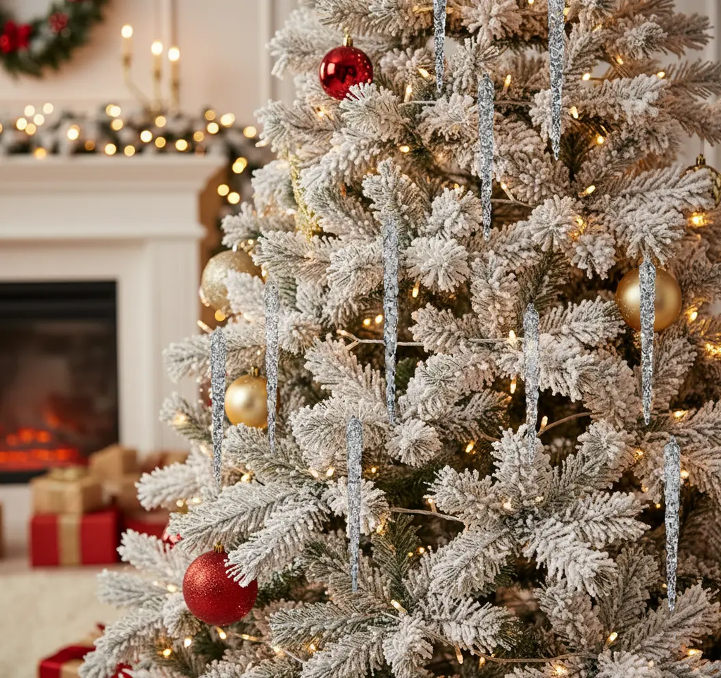 Ornements de Noël en verre – Stalactites scintillantes (lot de 6) Fééries Mancelya