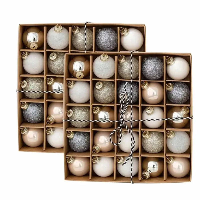 Boules de Noël en verre multicolores et métallisées(lot de 25 à 75 boules) Fééries Mancelya