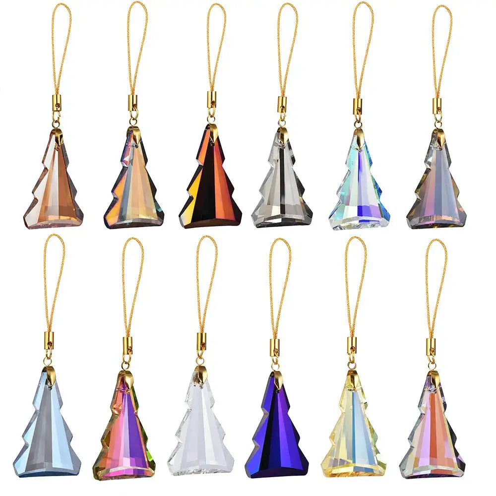 Ornements d'arbre de noël en verre cristal multicolore (lot de 12) Fééries Mancelya