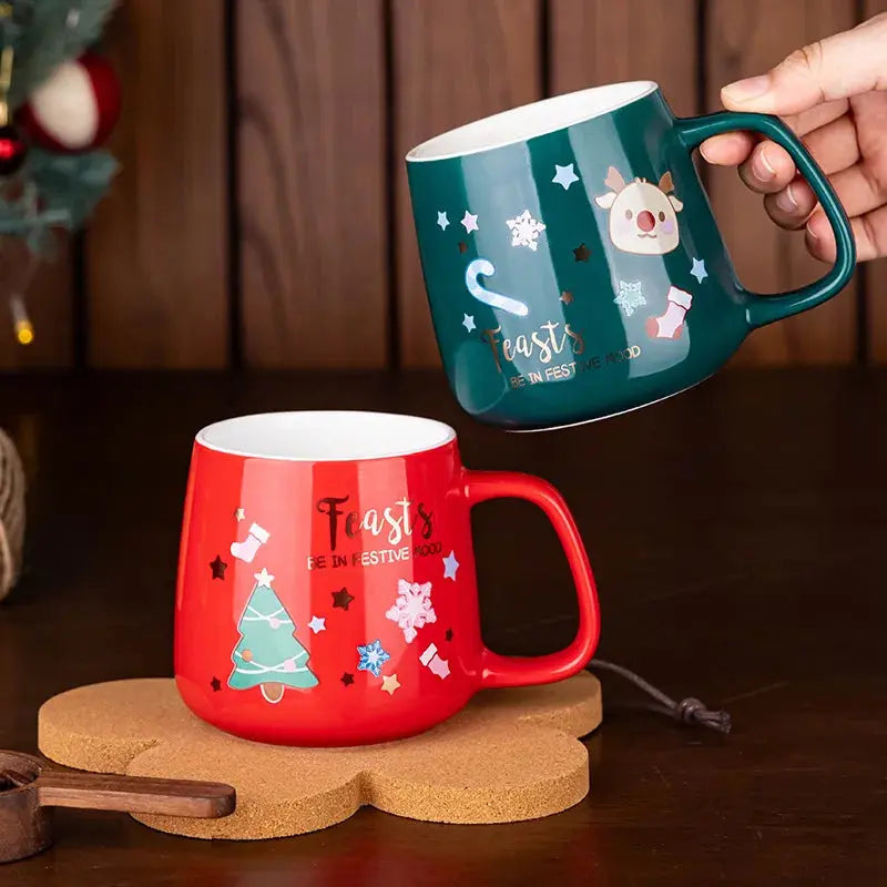 Mug de noël motifs festifs de noël Fééries Mancelya