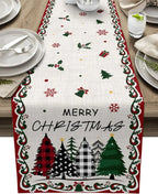 Chemin de table de motifs sapins et flocons Fééries Mancelya