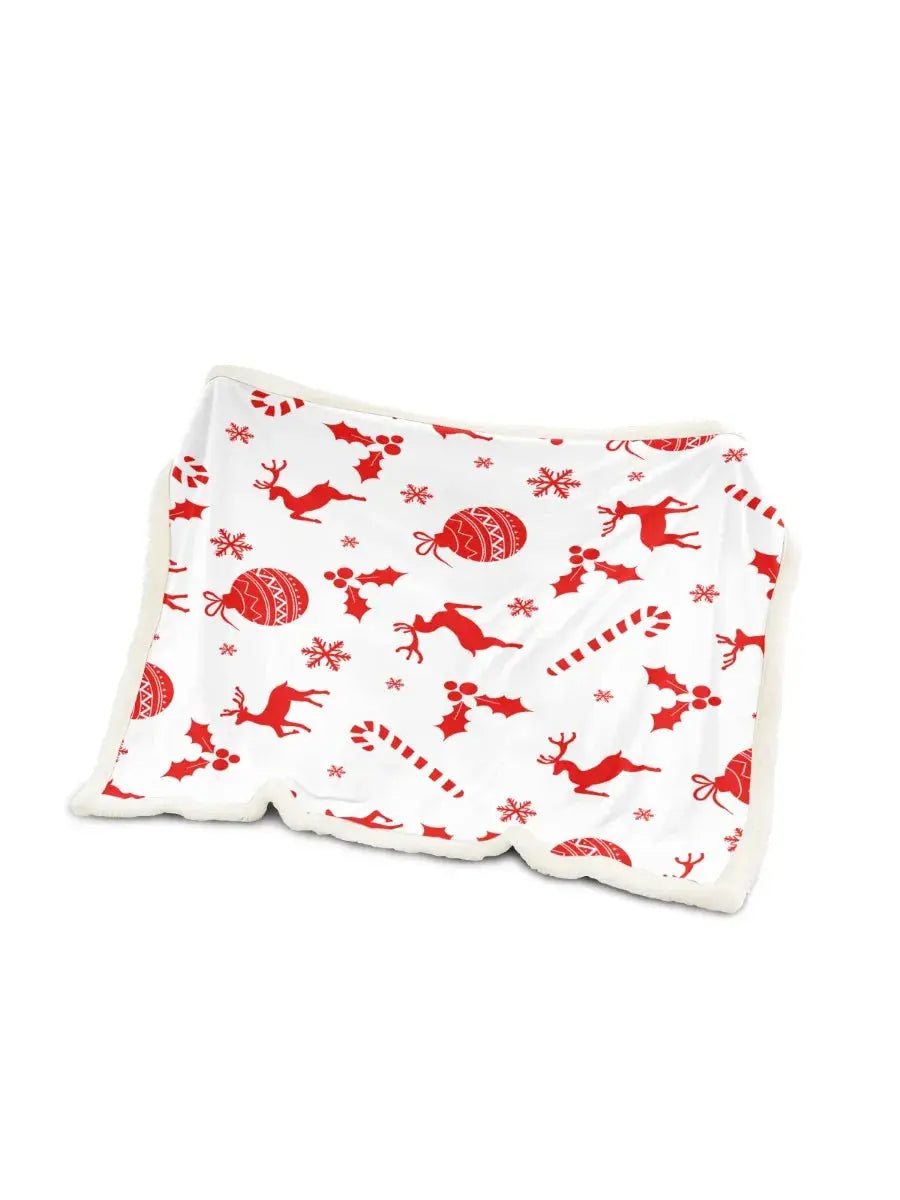 Plaid de Nöel imitation laine d'agneau Fééries Mancelya