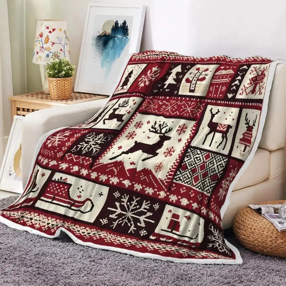 Plaids de noël en flanelle imprimée Fééries Mancelya