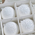 Boules de Noël blanche neige en dentelle (lot de 12) Fééries Mancelya