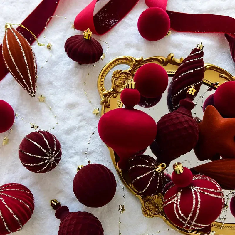 Coffret de boules de Noël flockées Fééries Mancelya