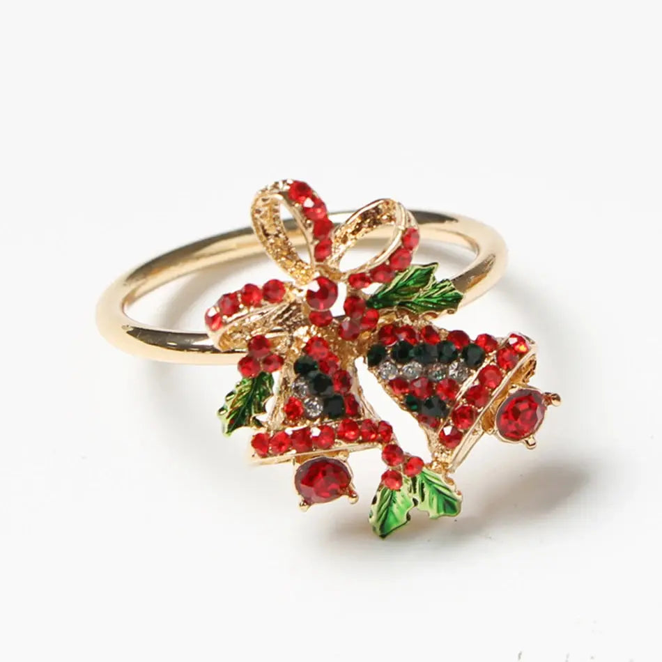 Ensemble anneaux de serviette de noël festif (lot de 4) Fééries Mancelya