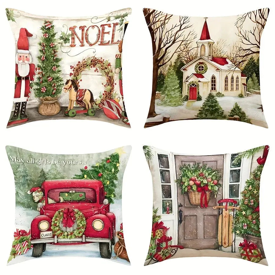 Housses de coussin de noël (lot de 4) Fééries Mancelya