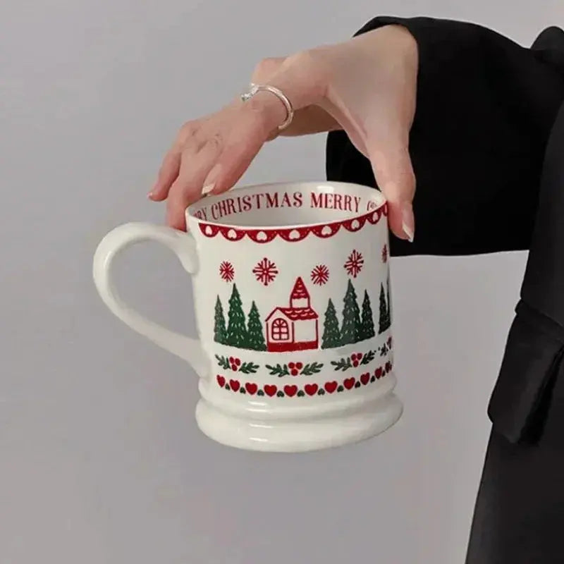 Mug festif motifs Noël en porcelaine Fééries Mancelya