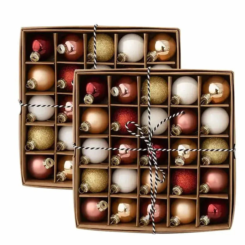 Boules de Noël en verre multicolores et métallisées(lot de 25 à 75 boules) Fééries Mancelya
