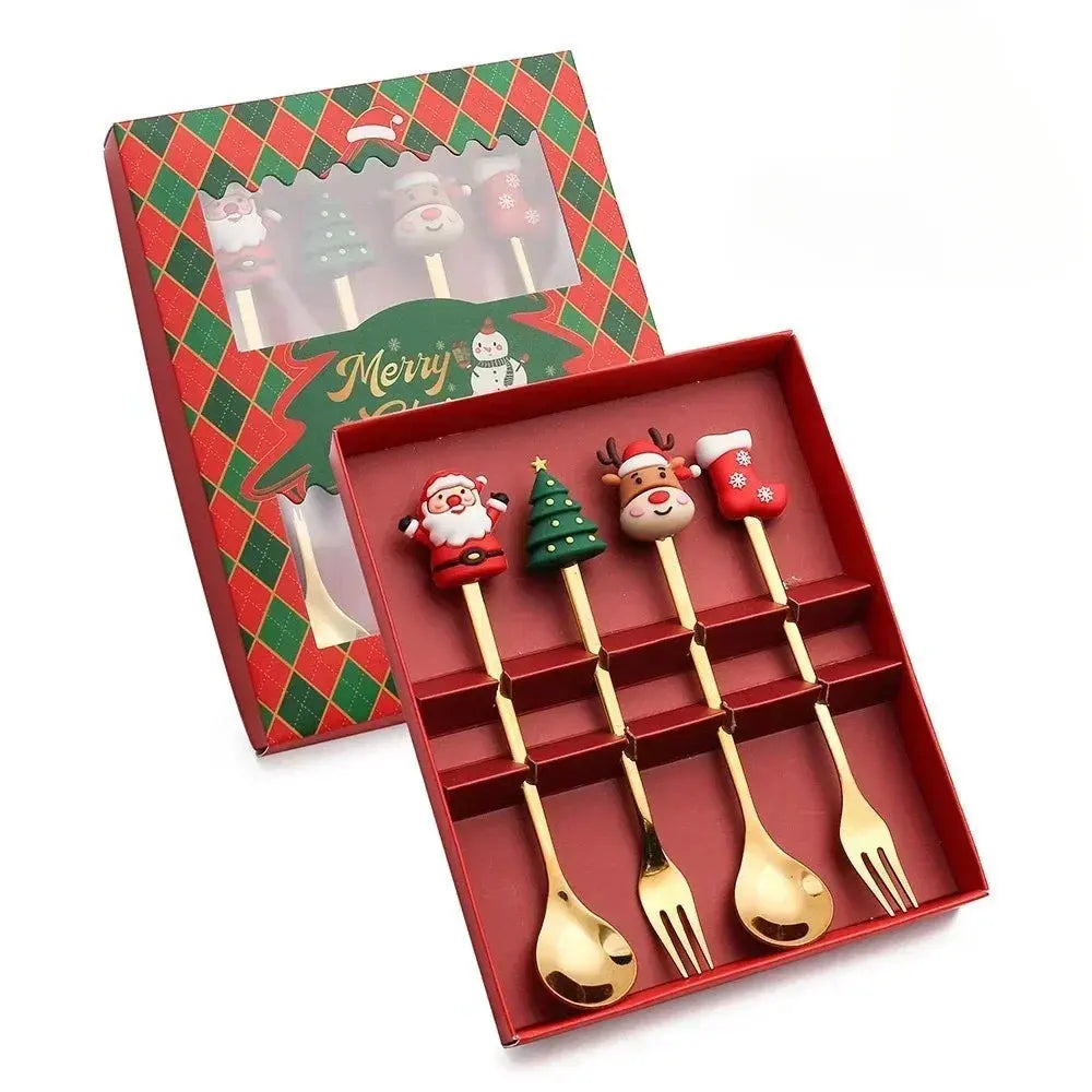 Coffret ensemble de cuillères et fourchettes de Noël Fééries Mancelya