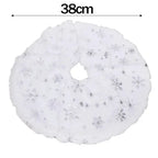 Jupe d'arbre de noël blanche en peluche, motifs flocons de neige Fééries Mancelya