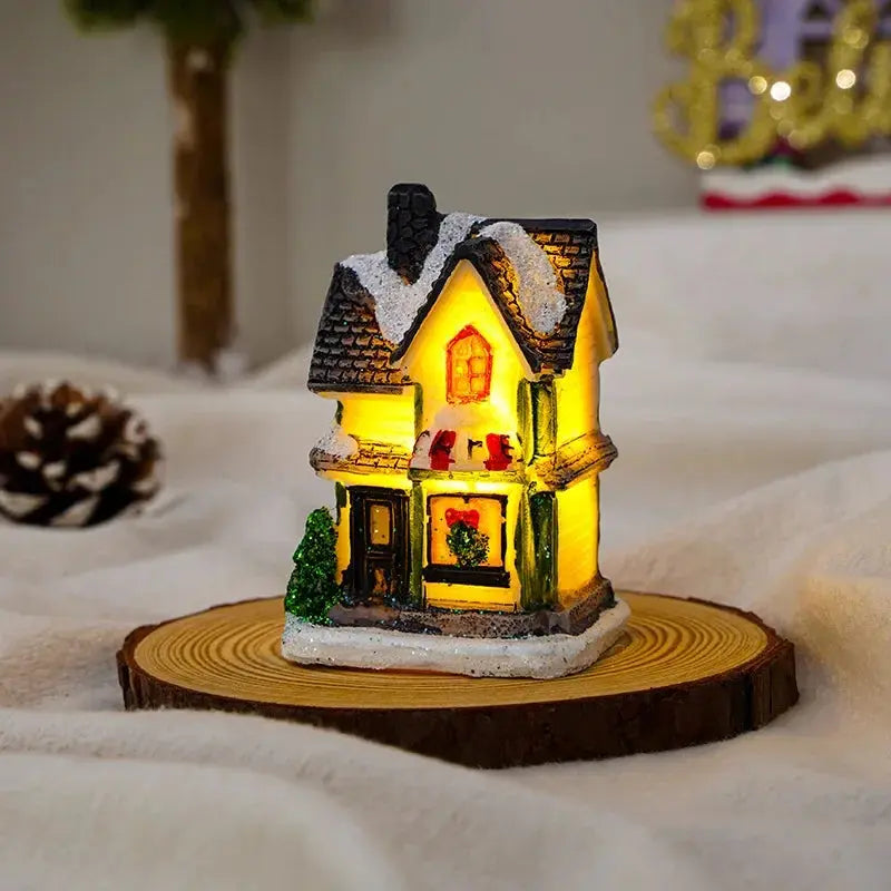 Maisons de Noël lumineuses LED en résine Fééries Mancelya