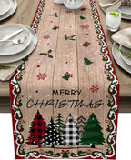 Chemin de table de motifs sapins et flocons Fééries Mancelya