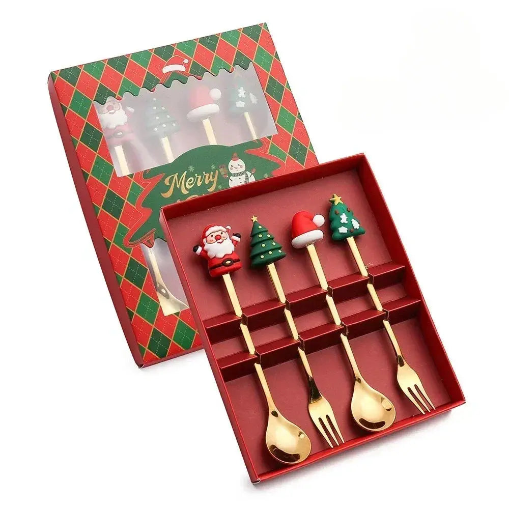 Coffret ensemble de cuillères et fourchettes de Noël Fééries Mancelya