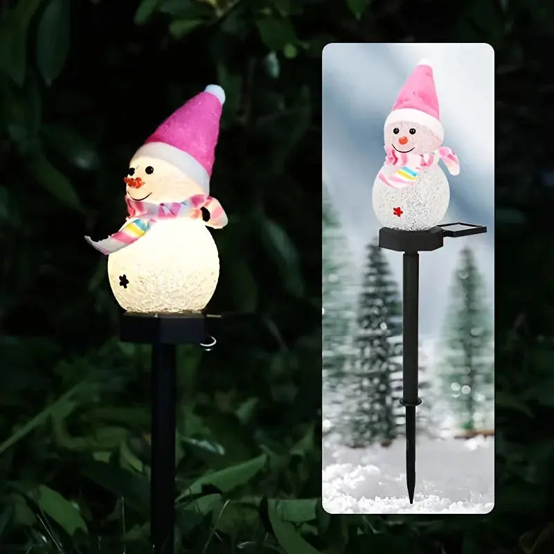 Lampe solaire LED bonhomme de neige Fééries Mancelya