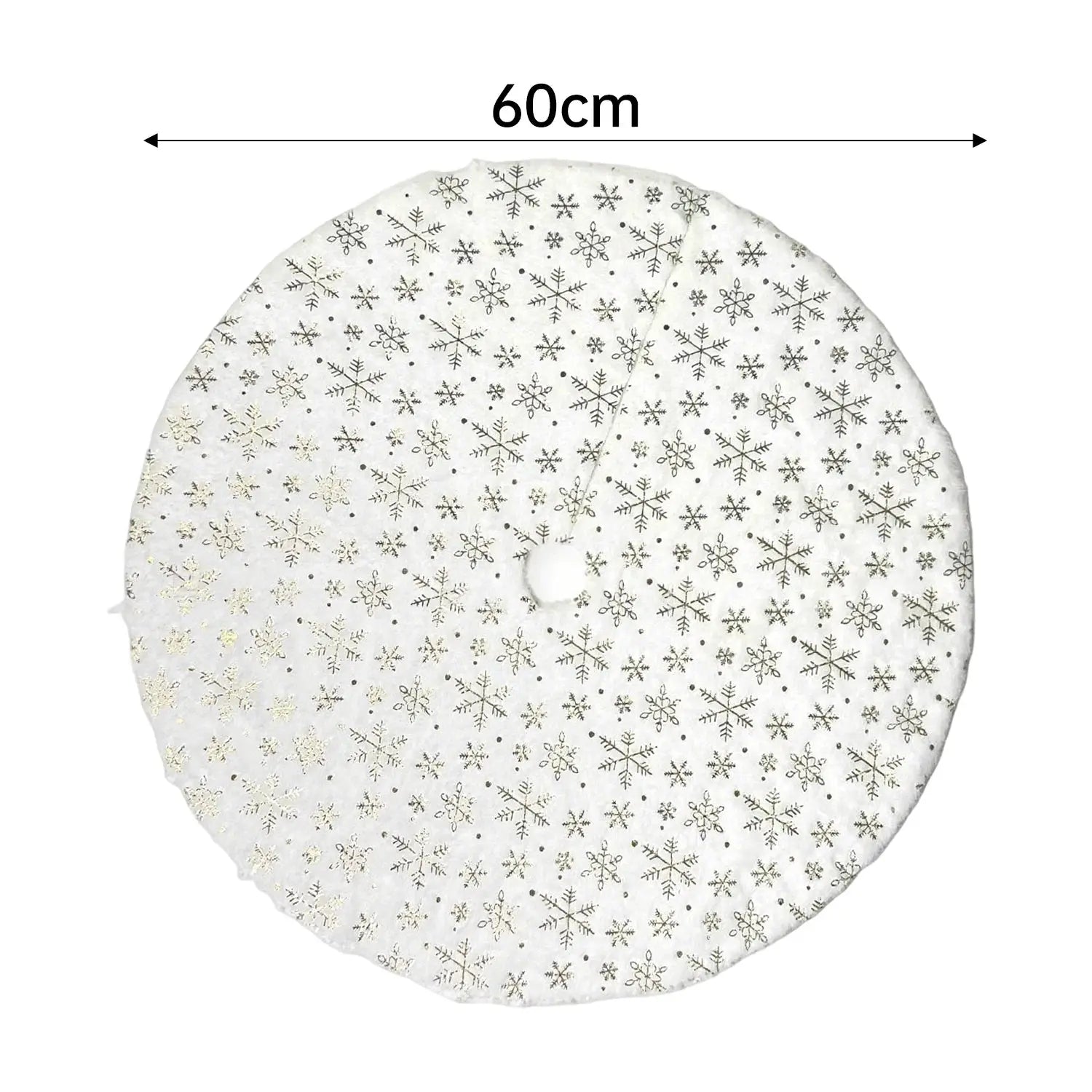 Jupe d'arbre de noël blanche en peluche, motifs flocons de neige Fééries Mancelya