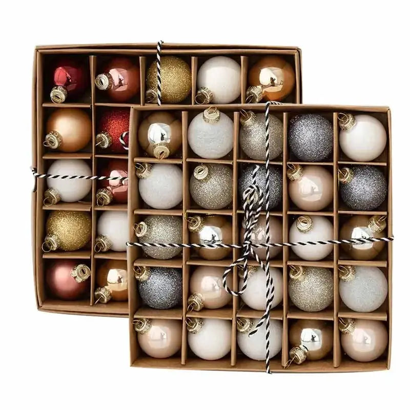Boules de Noël en verre multicolores et métallisées(lot de 25 à 75 boules) Fééries Mancelya