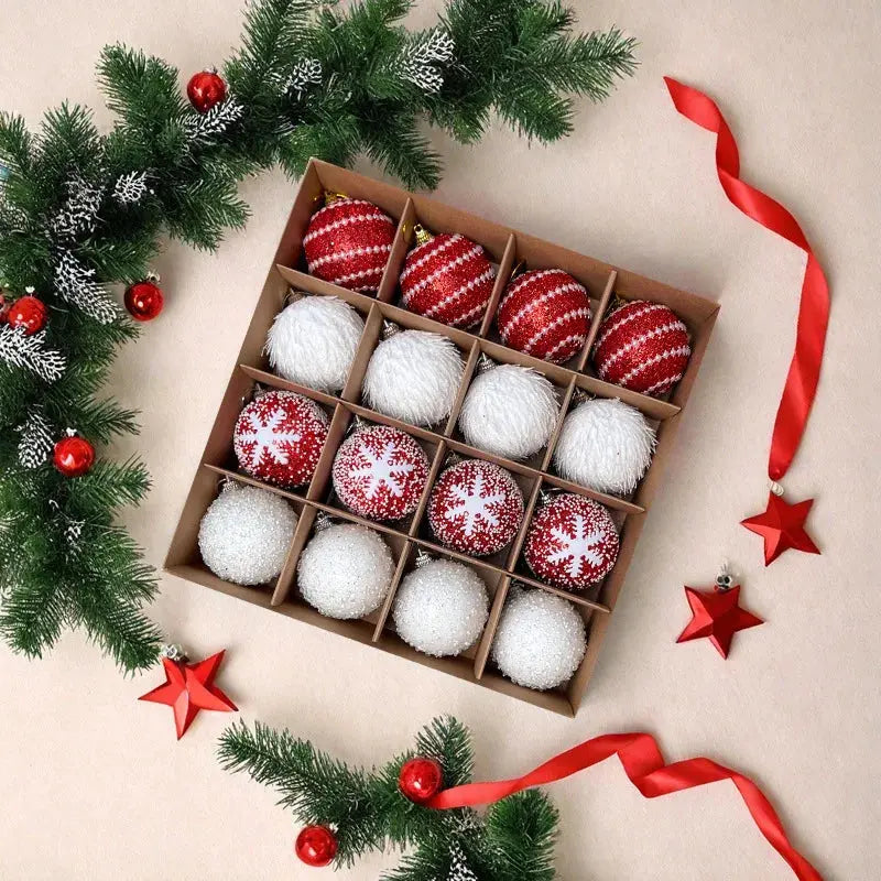 Boules de noël en mousse et pailletée(lot de 16) Fééries Mancelya