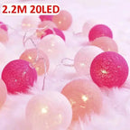 Lanterne de 20 boules en rotin LED de noël Fééries Mancelya