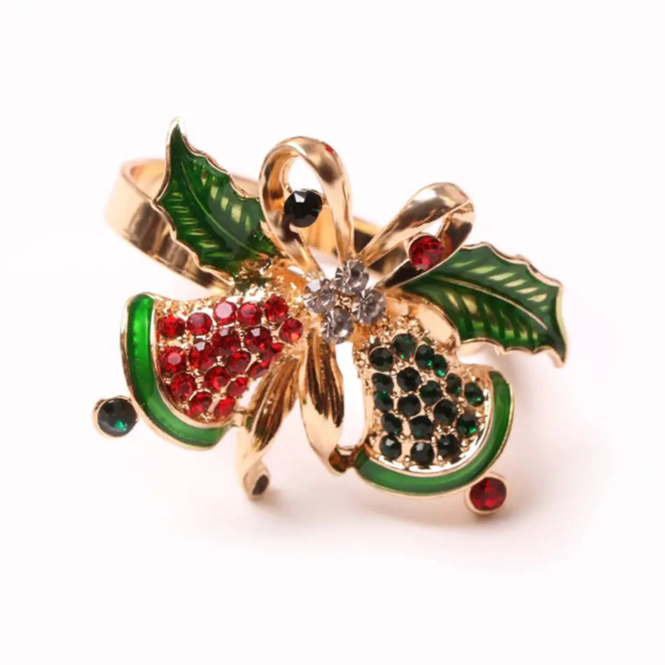 Ensemble anneaux de serviette de noël festif (lot de 4) Fééries Mancelya