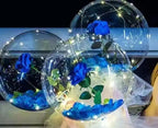 Bouquet de roses lumineuses LED dans ballon transparent Fééries Mancelya